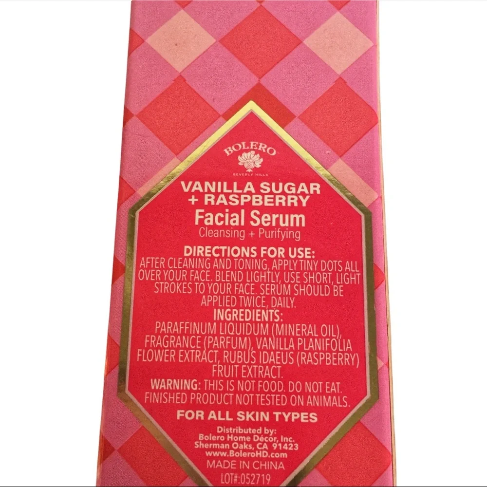 2 pack Bolero Vanilla Sugar & Raspberry Facial Serum